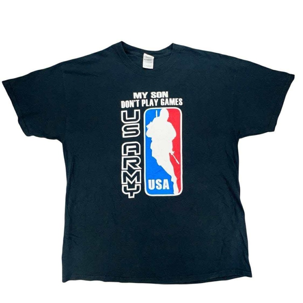 US Army T-Shirt My Son Don't Play Games Graphic Tee Patriotic‎ XL